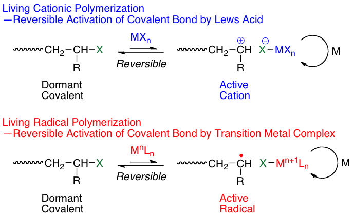 リビングカチオン重合：ルイス酸による共有結合の可逆的活性化